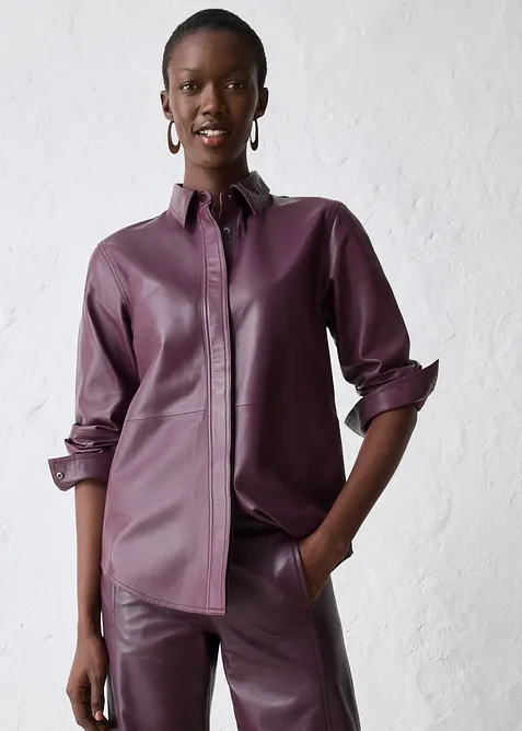 Chemise en cuir d&rsquo;agneau nappa, bonprix