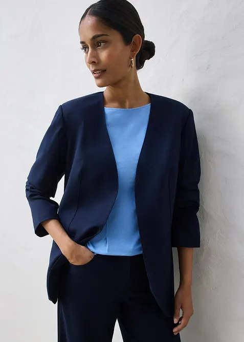 Blazer doux sans col, bonprix