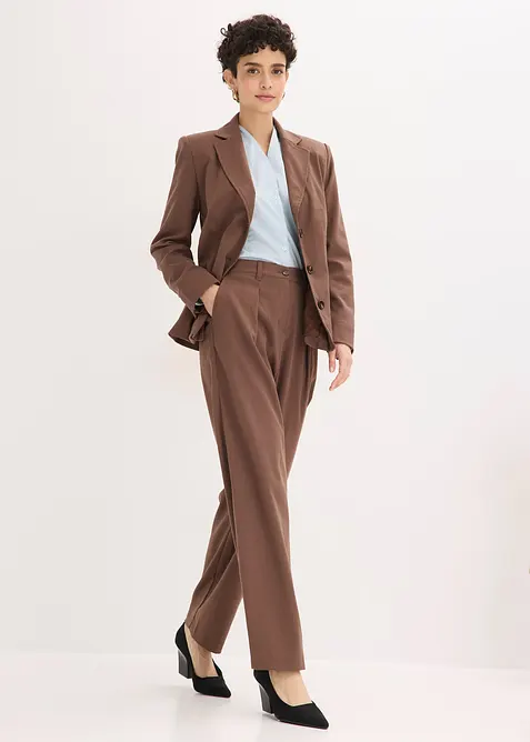 Pantalon barrel &agrave; pinces, bonprix