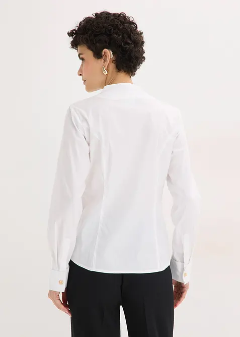 Chemisier en popeline &agrave; col montant, bonprix