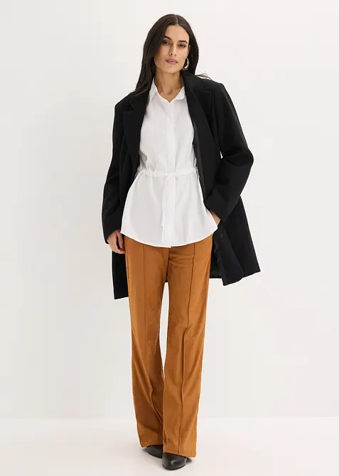 Chemisier en popeline &agrave; plis couch&eacute;s, bonprix