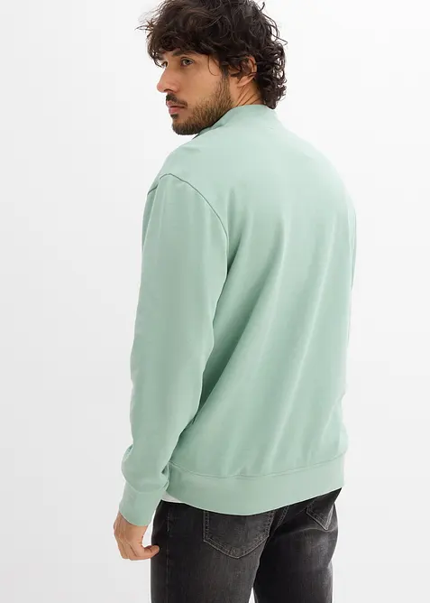 Sweat &agrave; col boutonn&eacute; 100% coton, bonprix