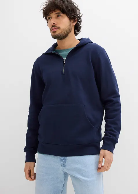 Sweat zipp&eacute; &agrave; capuche 100% coton, bonprix