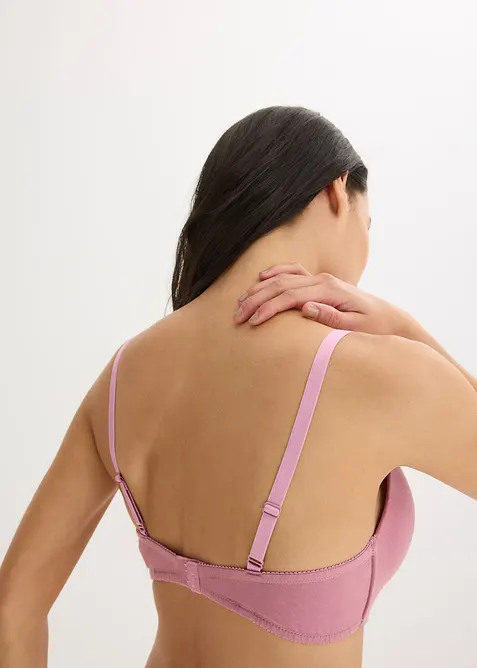 Lot de 2 soutiens-gorge push-up coton sans armatures, bonprix