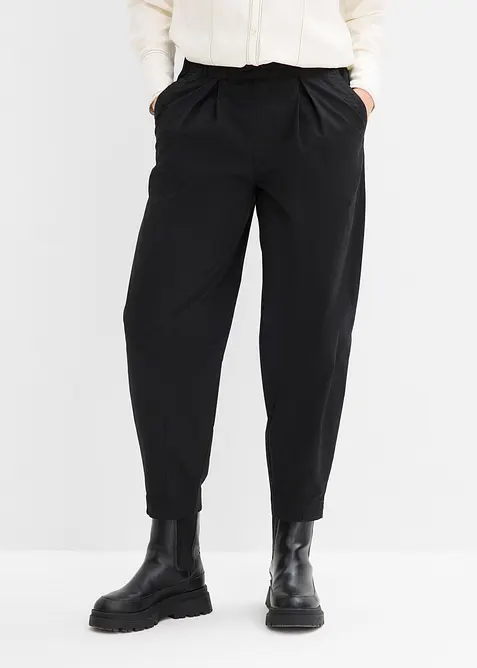 Pantalon barrel &agrave; taille &eacute;lastiqu&eacute;e, bonprix