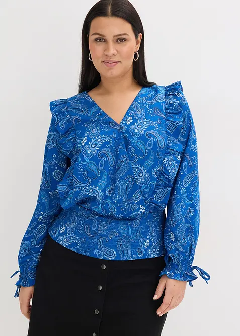 Blouse &agrave; volants et smocks, bonprix