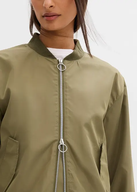 Blouson aviateur large &agrave; doublure l&eacute;opard, bonprix