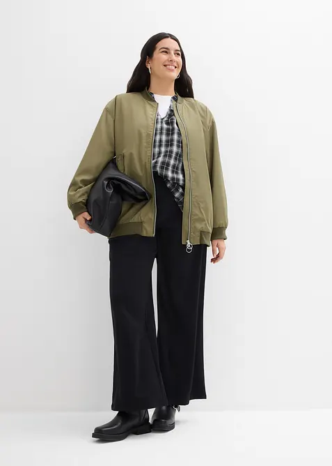 Blouson aviateur large &agrave; doublure l&eacute;opard, bonprix