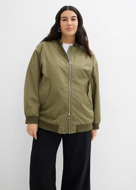 Blouson aviateur large &agrave; doublure l&eacute;opard, bonprix