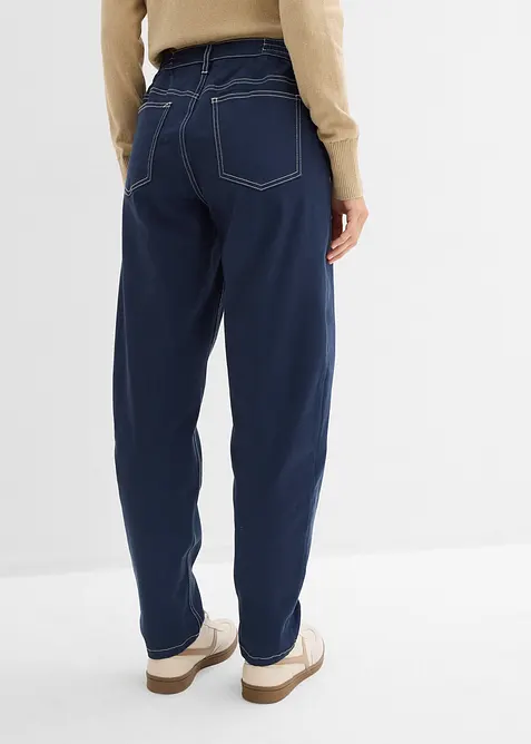 Pantalon en twill barrel, bonprix