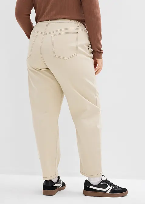 Pantalon en twill barrel, bonprix
