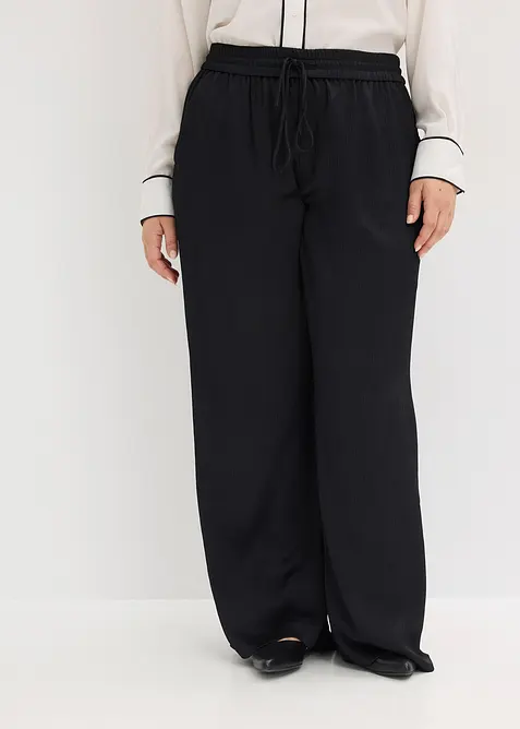 Pantalon large &agrave; taille &eacute;lastiqu&eacute;e, bonprix
