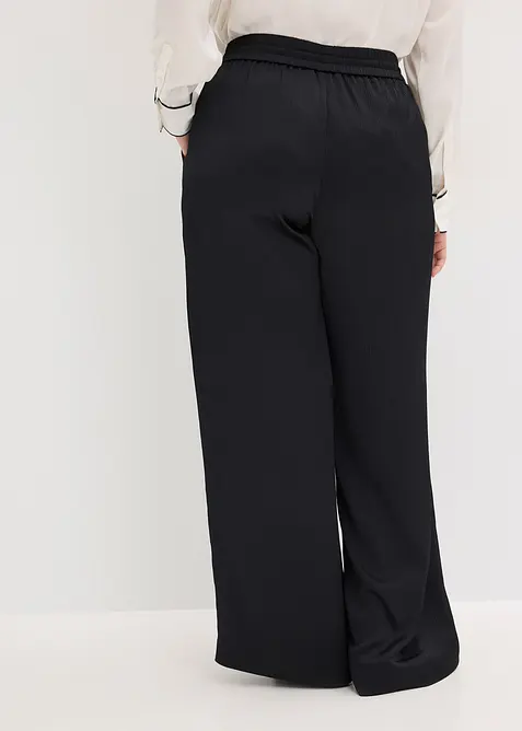 Pantalon large &agrave; taille &eacute;lastiqu&eacute;e, bonprix
