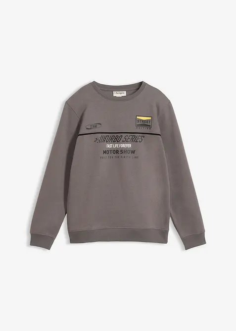 Sweat-shirt doux en coton m&eacute;lang&eacute;, bonprix