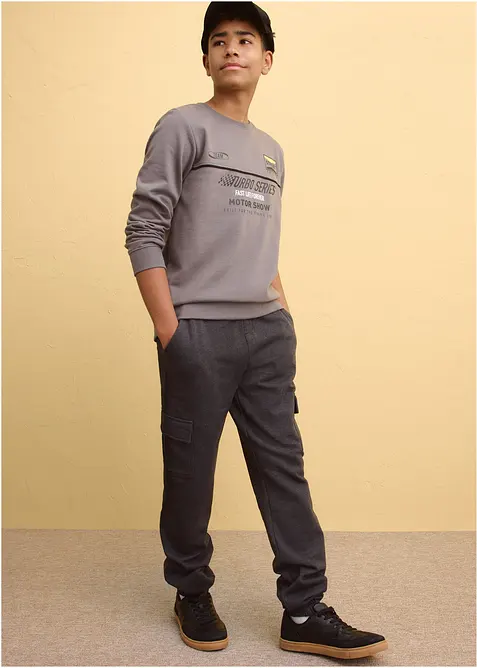 Sweat-shirt doux en coton m&eacute;lang&eacute;, bonprix