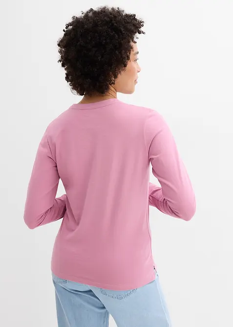 T-shirt long &agrave; col tunisien, bonprix