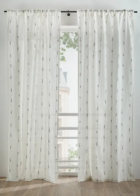 Rideau en coton &agrave; pois (1&nbsp;pce), bonprix