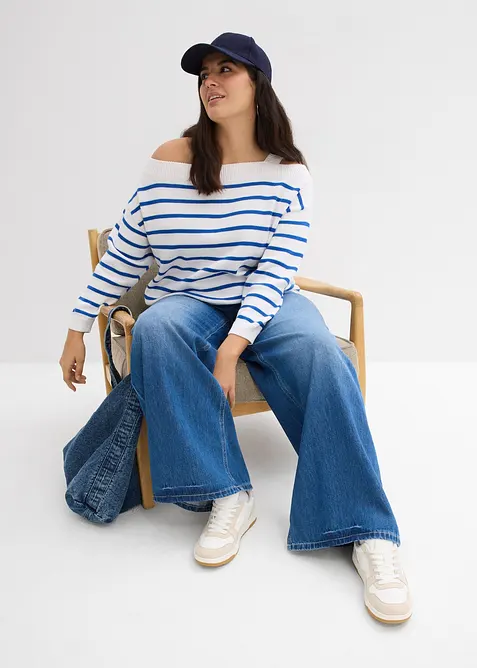 Pull asym&eacute;trique ample, bonprix