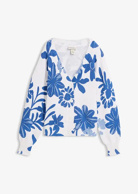 Gilet en maille &agrave; imprim&eacute; floral, bonprix