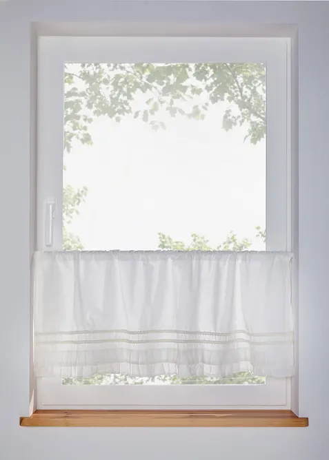 Brise-bise en coton &agrave; volants, bonprix