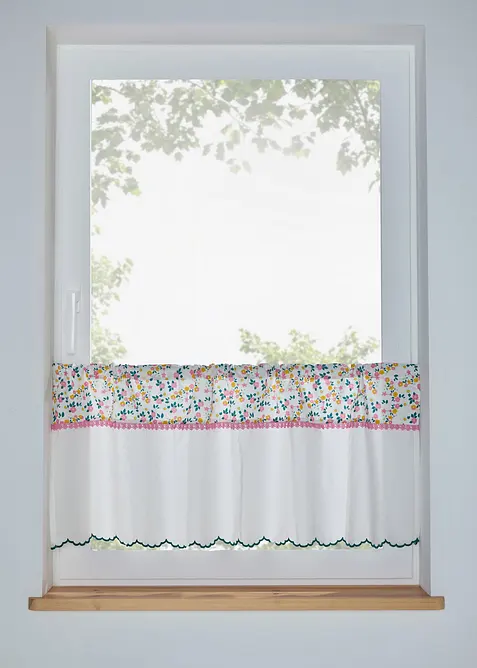 Brise-bise en coton avec dentelle, bonprix