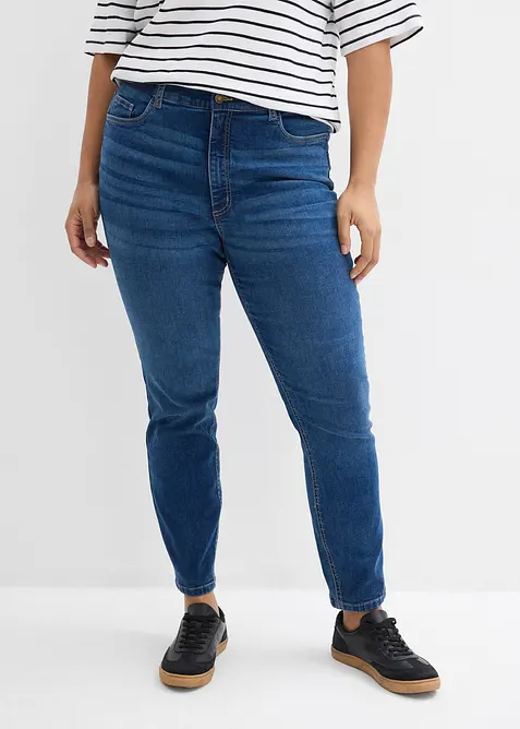 Jean skinny &agrave; taille haute et &eacute;lastiqu&eacute;e, bonprix