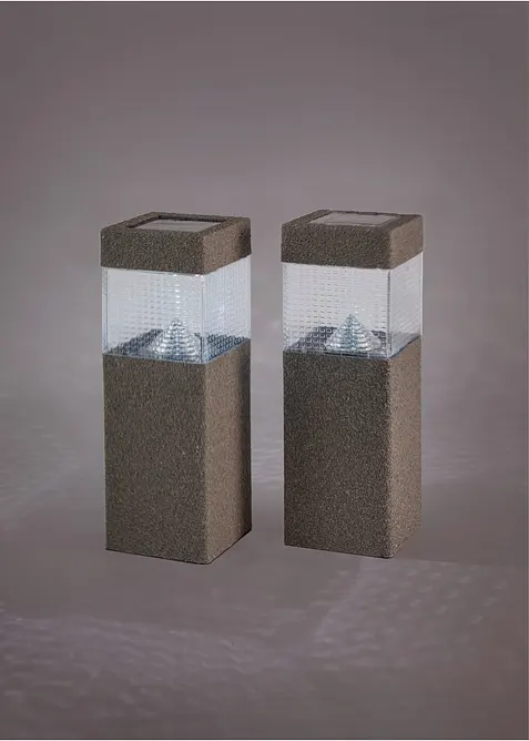 Lot de 2 lampes d&eacute;co solaires pour le chemin, bonprix