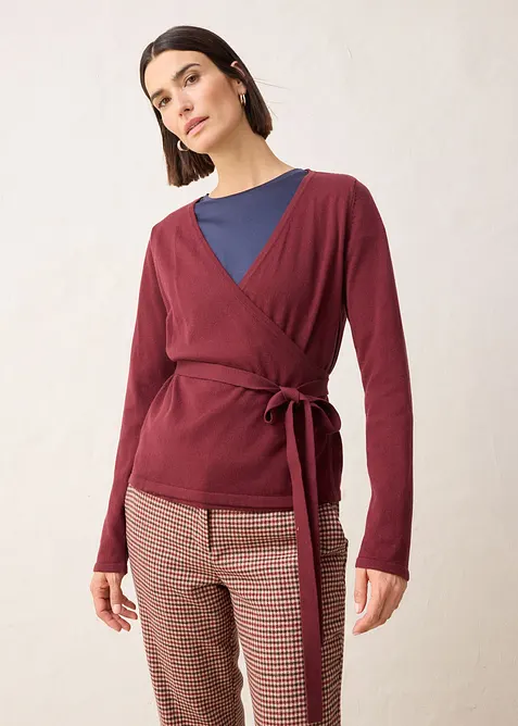 Gilet en maille cache-c&oelig;ur, bonprix