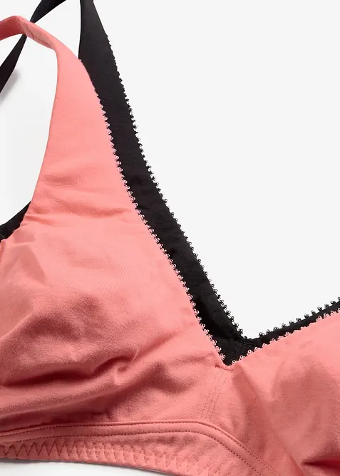 Lot de 2&nbsp;soutiens-gorge bralette coton sans armatures, bonprix