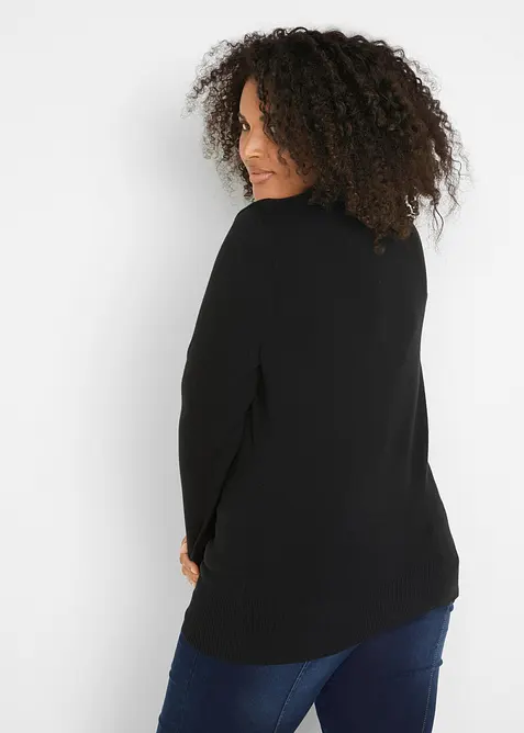 Pull col roul&eacute; basique, bonprix