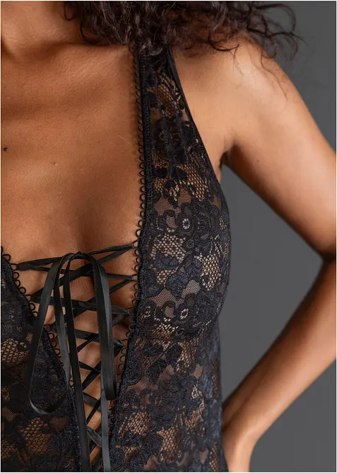 Body ouvert avec wet look, bonprix