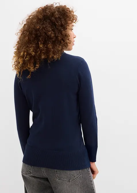 Pull col roul&eacute; basique, bonprix