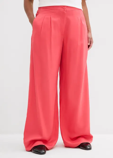 Pantalon &agrave; pinces en Lyocell fluide, bonprix