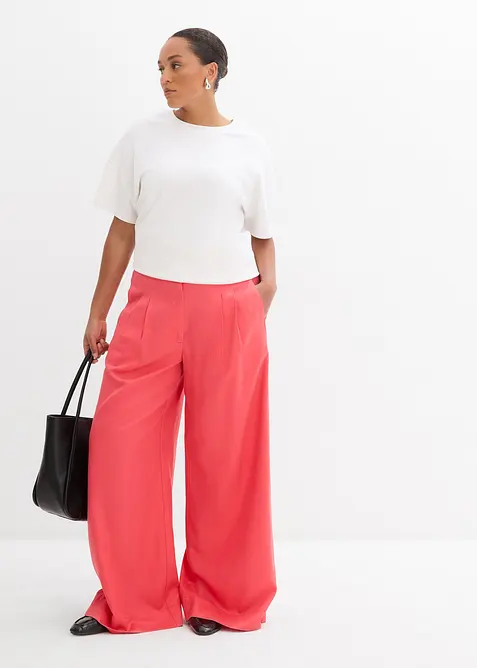 Pantalon &agrave; pinces en Lyocell fluide, bonprix