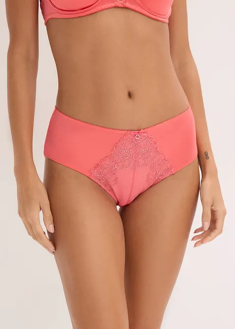 Slip maxi avec dentelle florale brillante, bonprix