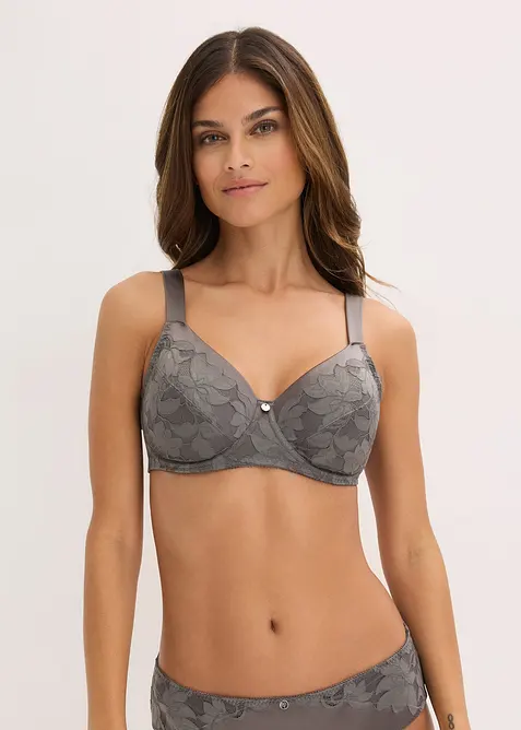 Soutien-gorge &agrave; armatures et bretelles rembourr&eacute;es, effet brillant, bonprix