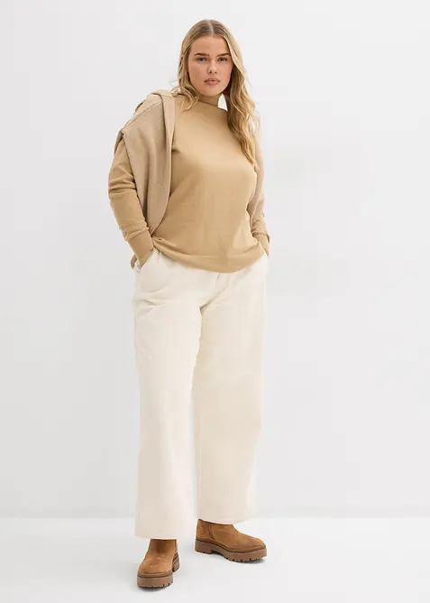 Pull col roul&eacute; basique, bonprix