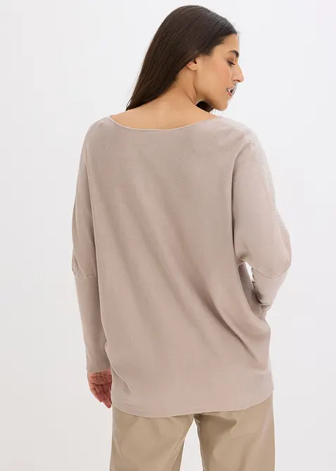 Pull en fine maille avec strass, bonprix