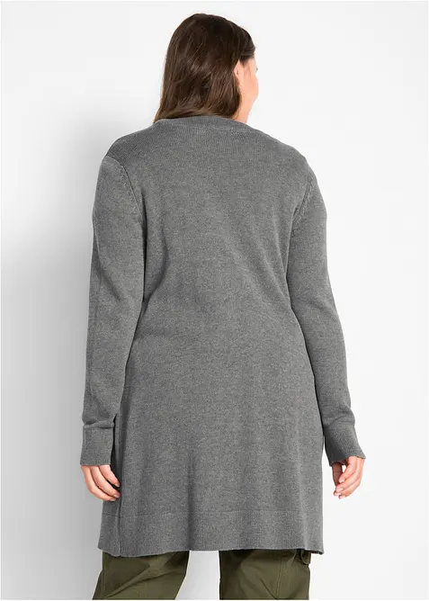 Gilet long en maille, manches longues, bonprix