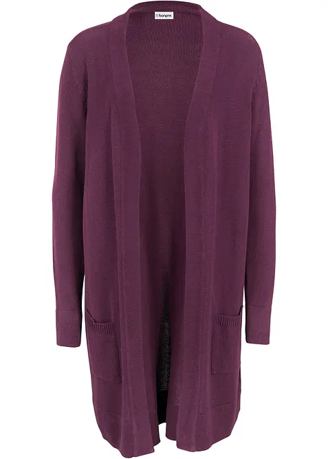 Gilet long en maille, manches longues, bonprix