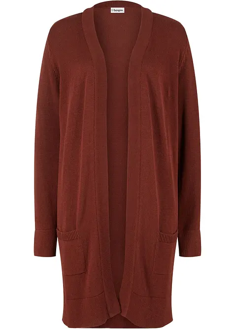 Gilet long en maille, manches longues, bonprix