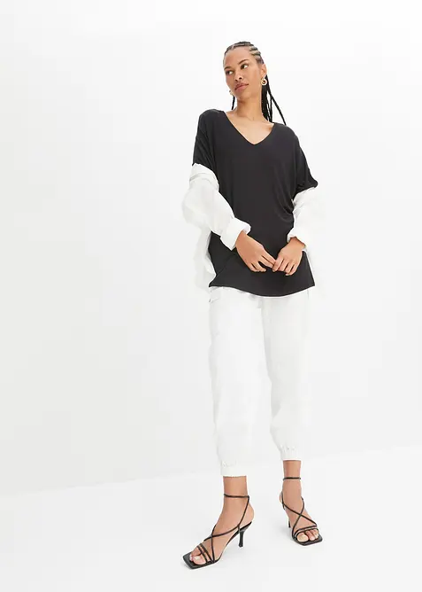 T-shirt long en viscose extensible, bonprix