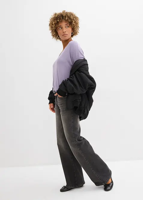 T-shirt long en viscose extensible, bonprix