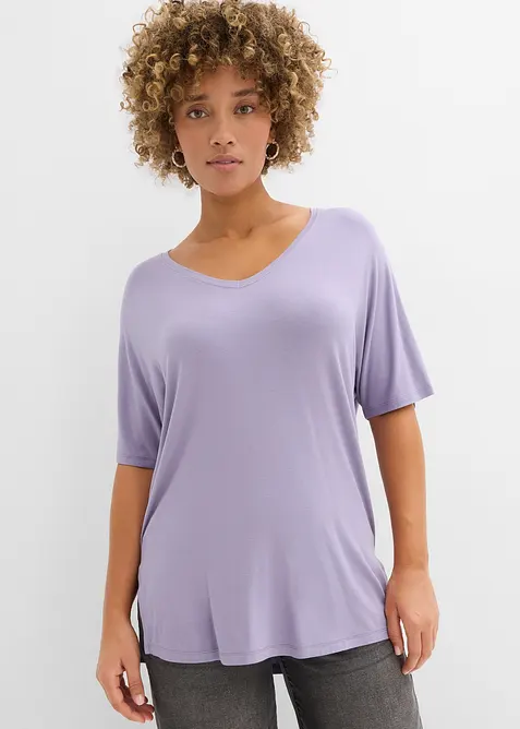 T-shirt long en viscose extensible, bonprix