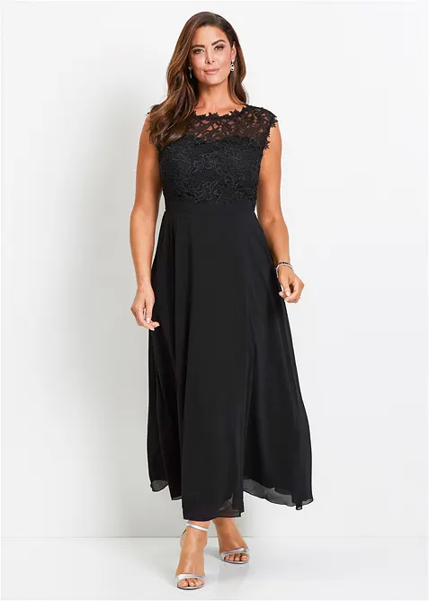 Robe longue avec dentelle, bonprix