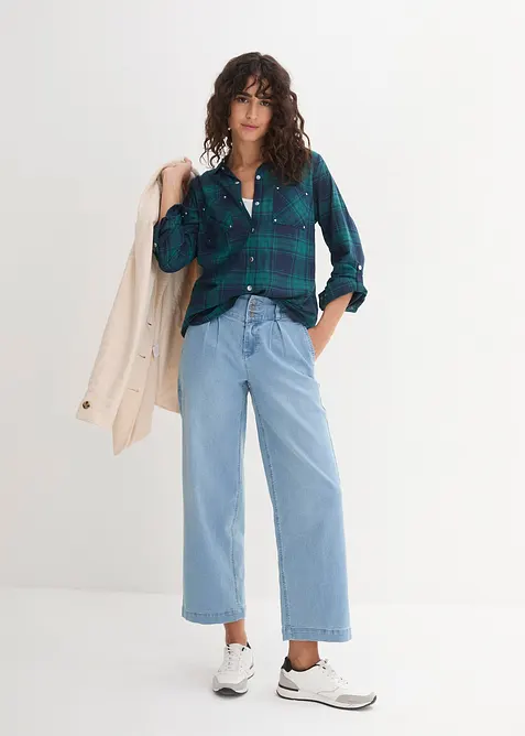 Chemisier &agrave; carreaux 100% coton, bonprix