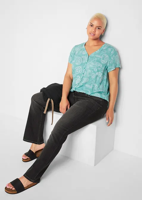 Jean bootcut taille mi-haute, extensible et confortable, bonprix