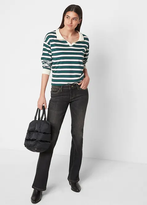 Jean bootcut taille mi-haute, extensible et confortable, bonprix