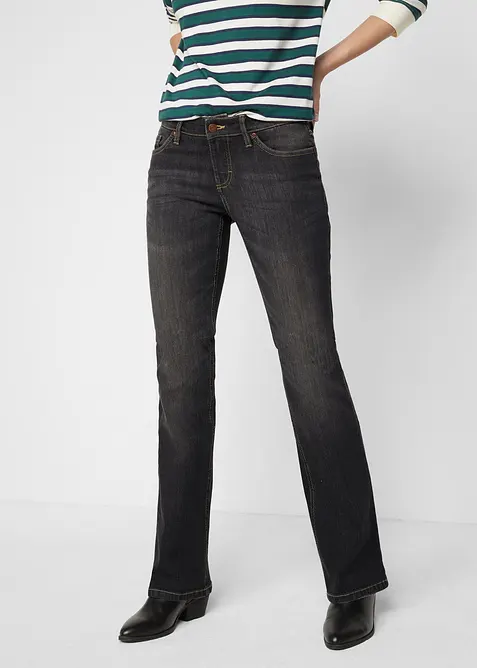 Jean bootcut taille mi-haute, extensible et confortable, bonprix