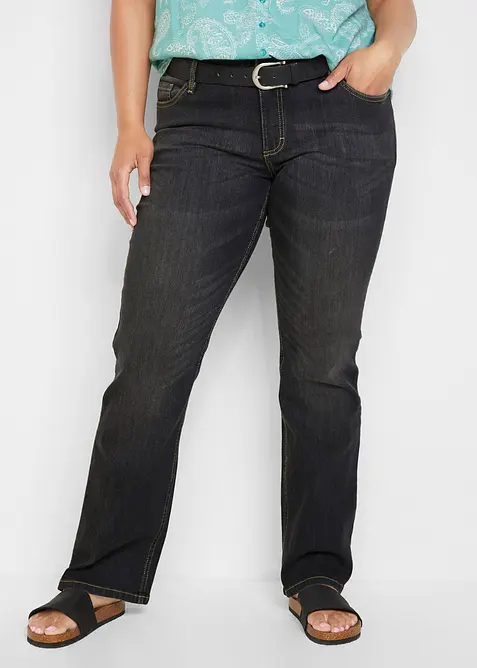 Jean bootcut taille mi-haute, extensible et confortable, bonprix